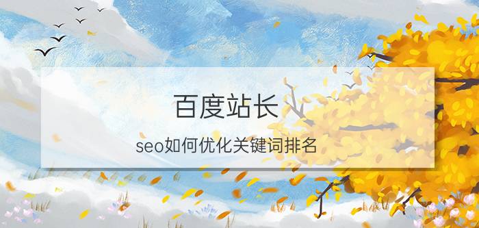 百度站长 seo如何优化关键词排名？